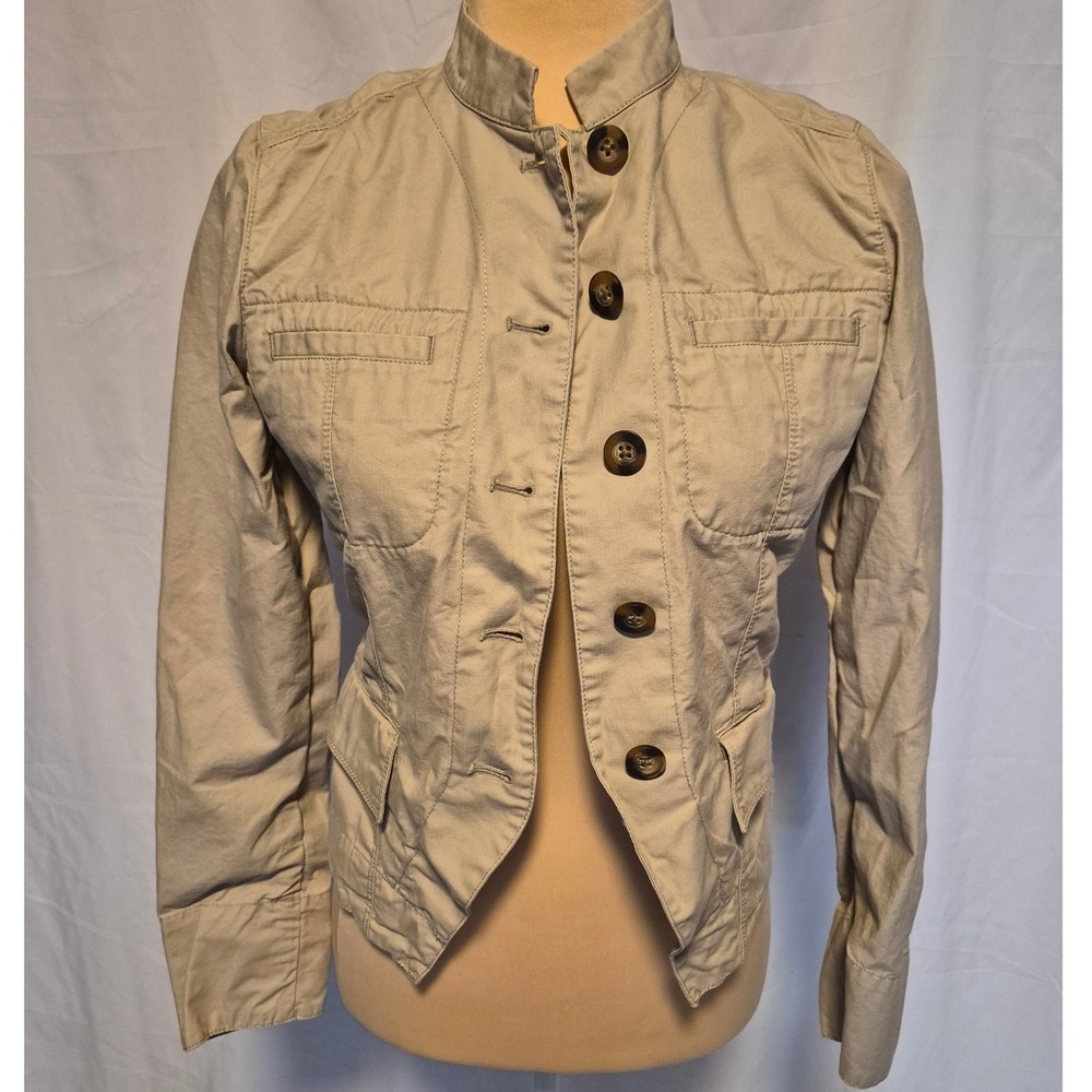 Polo Jeans Co Ralph Lauren Tan Khaki Cotton Utility Field Jacket Women Small